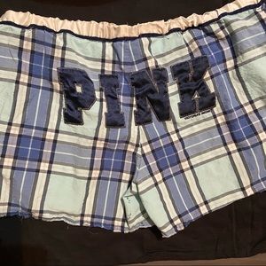 Blue plaid VS boxer shorts